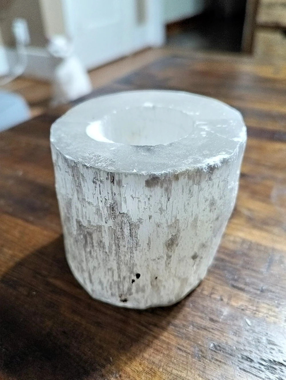 White Selenite Crystal Candle / Tea Light Holder